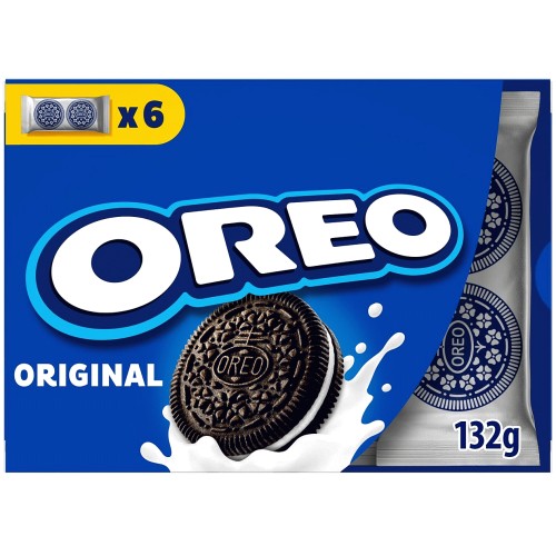 Oreo Original Vanilla Sandwich Biscuits 6 Snack Packs (6 x 22g)