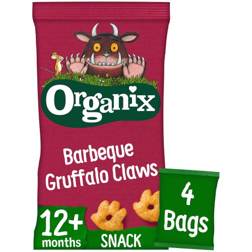 Organix Barbeque Organic Gruffalo Claws Toddler Snack Corn Puffs Multipack 12 months+ (4 x 15g)