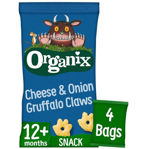 Organix Organic Cheese & Onion Gruffalo Claws Toddler Snack Puffs Multipack (4 x 15g)