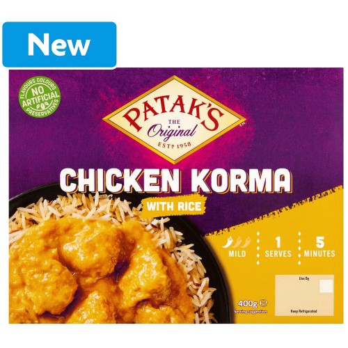 Patak's Chicken Korma with Rice (400g)