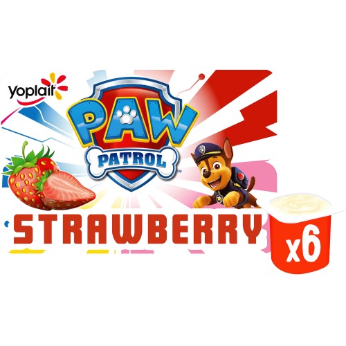 Paw Patrol Fromage Frais Yogurt with added Vitamin D Strawberry (6 x 45g)