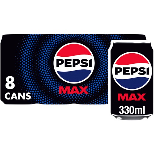 Pepsi Max No Sugar Cola Can (8 x 330ml)