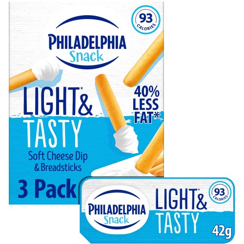 Philadelphia Snack Soft Cheese Dip & Breadsticks (3 x 126g)