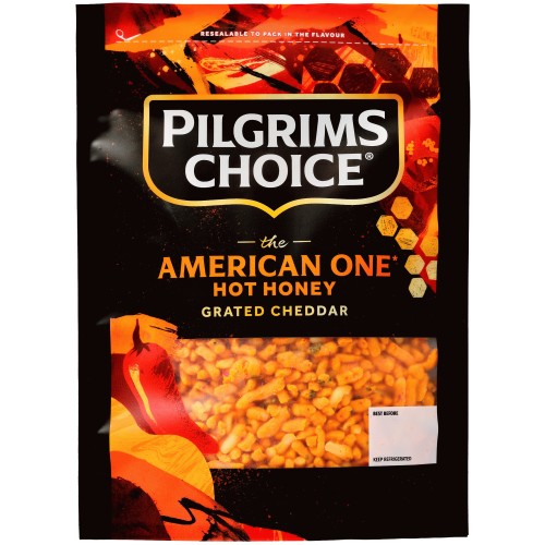 Pilgrims Choice The American One Hot Honey Grated Cheese (180g)