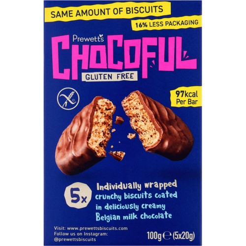 Prewett's Chocoful Gluten Free Biscuits (5 x 20g)