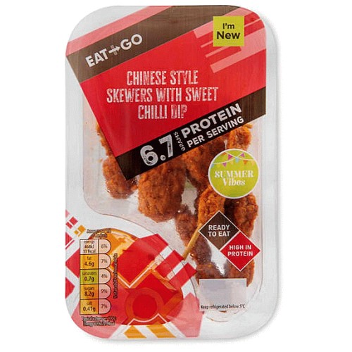 Protein Chinese Style Skewers with Sweet Chilli Dip