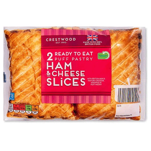 Puff Pastry Ham & Cheese Slices (2)