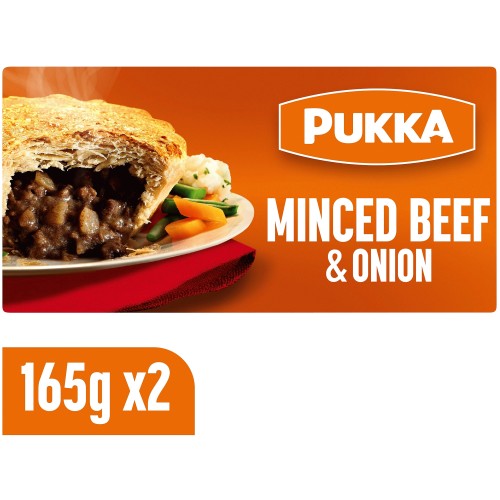Pukka 2 Minced Beef & Onion Puff Pastry Pies (2 x 165g)