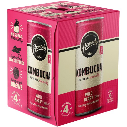 Remedy Kombucha Wild Berry Multipack Drink (4 x 330ml)
