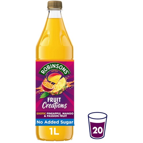 Robinsons Fruit Creations Exotic Pineapple Mango & Passion Fruit Squash 1 (1 Litre)