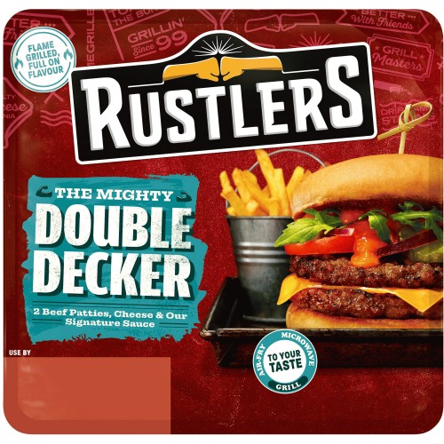 Rustlers Flame Grilled Double Decker Cheese Burger (237g)