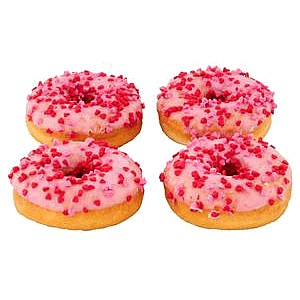Sainsbury's 4 Donuts About You Valentines Doughnuts