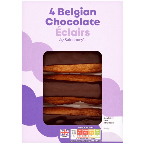 Sainsbury's Belgian Chocolate Eclairs (4 x 34g)