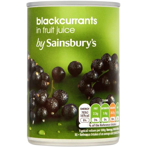 Sainsbury's Blackcurrants in Fruit Juice (290g)