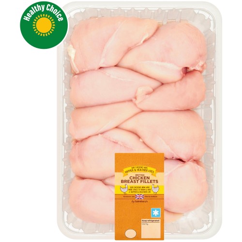 Sainsbury's British Fresh Skinless & Boneless Chicken Breast Fillets (2kg)