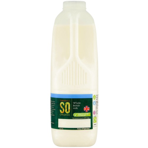 Sainsbury's British Whole Milk SO Organic (1.13l, 2pt)