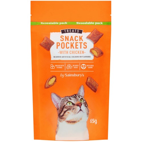 Sainsbury's Cat Treat Snack Pockets with Chicken (65g)