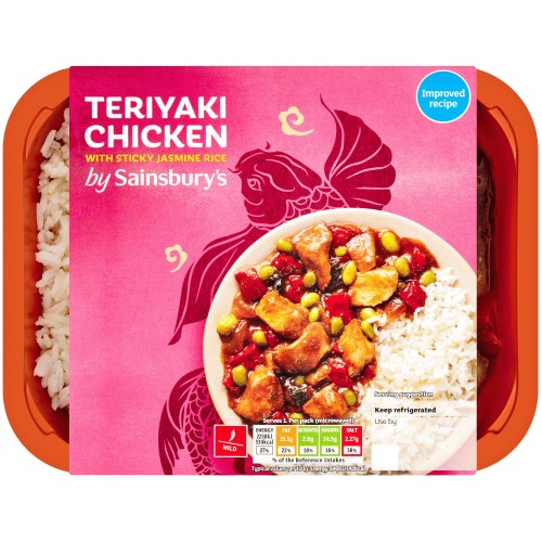 Sainsbury's Chinese Teriyaki Chicken with Sticky Jasmine Rice Ready Meal For 1 (400g)