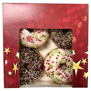 Sainsbury's Christmas Iced Ring Doughnuts (4)