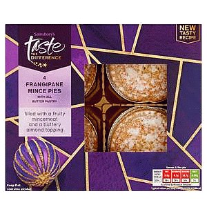Sainsbury's Frangipane Mince Pies with Butter Pastry Taste the Difference (4 x 185g)