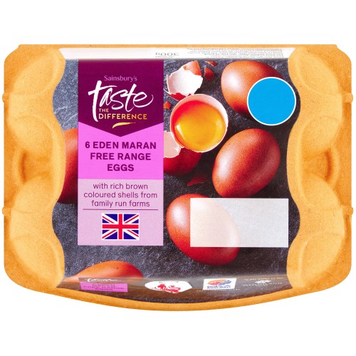 Sainsbury's Free Range Eden Maran Brown Eggs Taste the Difference (6)