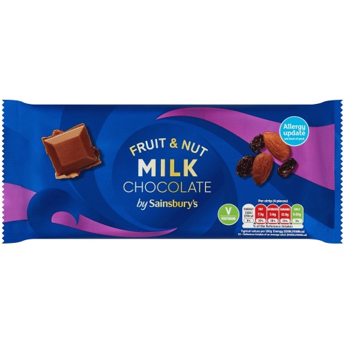 Sainsbury's Fruit & Nut Milk Chocolate (200g)