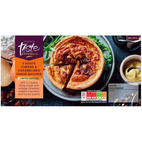 Sainsbury's Goats Cheese & Caramelised Onion Quiches Limited Edition Taste the Difference (2 x 280g)