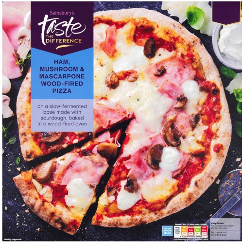 Sainsbury's Ham Mushroom & Mascarpone Wood Fired Pizza Taste the Difference (410g)
