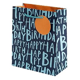 Sainsbury's Happy Birthday Text Medium Present Gift Bag Birthday Celebration