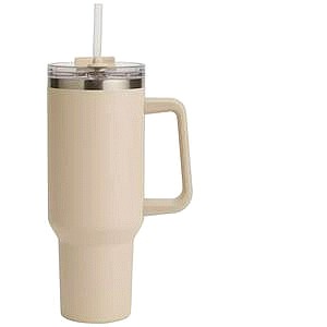Sainsbury's Home Beige Stainless Steel Travel Coffee Cup (1180ml)