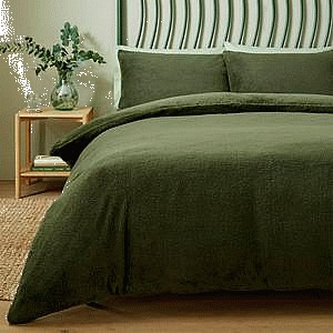 Sainsbury's Home Fleece Bedding Set Green