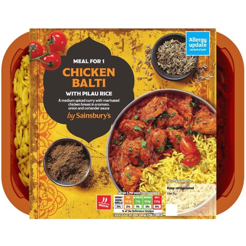 Sainsbury's Indian Chicken Balti with Pilau Rice Ready Meal for 1 (400g)
