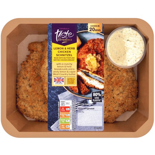 Sainsbury's Lemon & Herb Chicken Schnitzel Taste the Difference (350g)