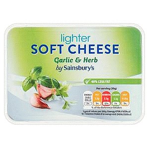 Sainsbury's Light Garlic & Herb Soft Cheese (250g)