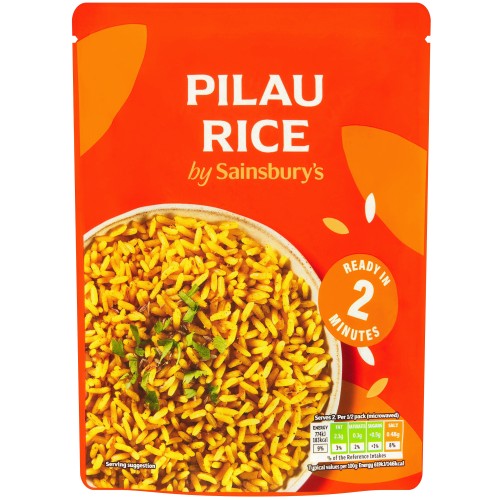 Sainsbury's Microwave Pilau Rice With Spices Cumin and Fennel Seeds P250g