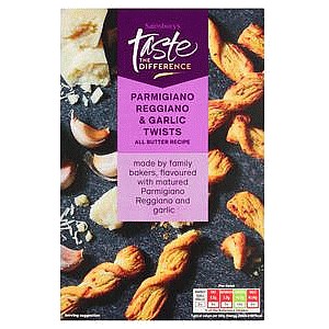 Sainsbury's Parmesan & Garlic Twists Taste the Difference (100g)