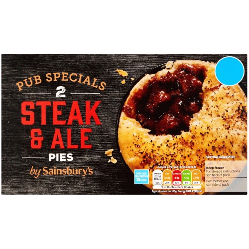 Sainsbury's Pub Specials Steak & Ale Pies (2 x 400g)