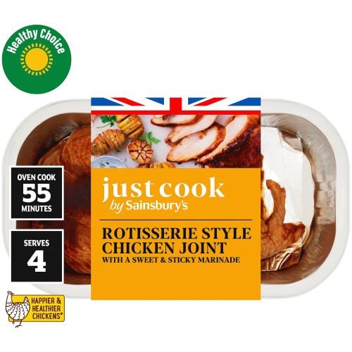 Sainsbury's Ready to Cook Rotisserie Style British Chicken Joint with a Sweet & Sticky Marinade (serves 2 to 3) (500g)