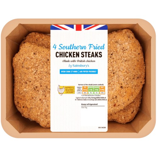 Sainsbury's Southern Fried Breaded Fresh British Chicken Steaks (4 x 500g)