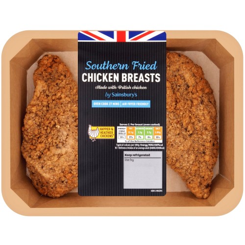 Sainsburys Southern fried Fresh British Chicken breast fillet (2 x 315g)