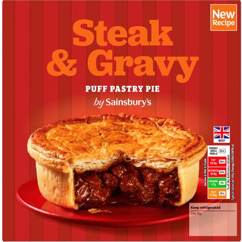 Sainsbury's Steak & Gravy Puff Pastry Pie (500g)
