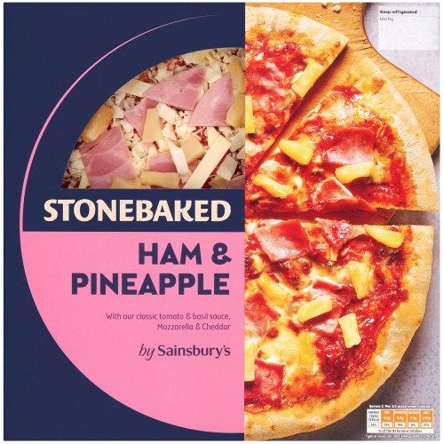 Sainsbury's Stonebaked Ham & Pineapple Hand Stretched Pizza (295g)