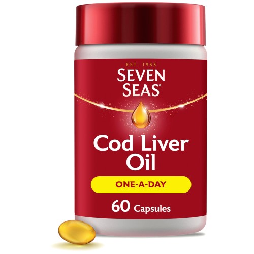 Seven Seas Cod Liver Oil One A Day Omega-3 Fish Oil & Vitamin D Caps (60)