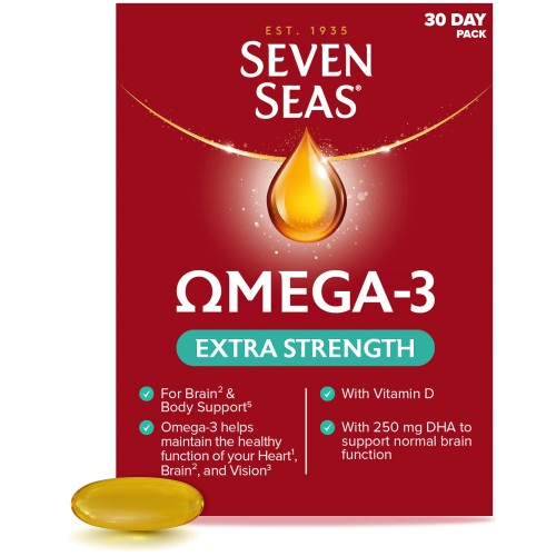 Seven Seas Omega-3 Fish Oil Extra Strength with Vitamin D Capsules (30)