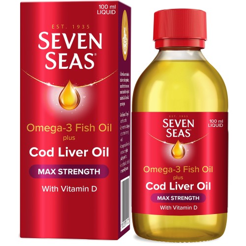 Seven Seas Omega-3 Fish Oil Plus Cod Liver Oil Max Strength (100ml)