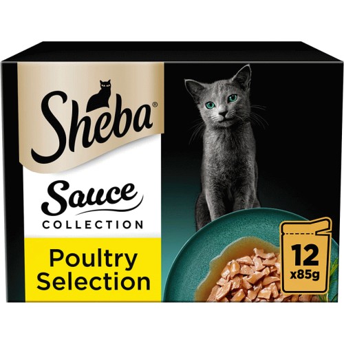 Sheba Sauce Collection Cat Food Pouches Poultry Selection (12 x 85g)