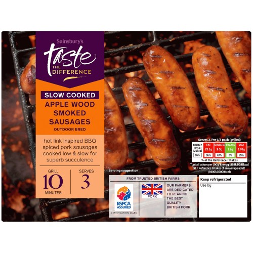 Slow Cooked Apple Wood Smoked Sausages (385g)