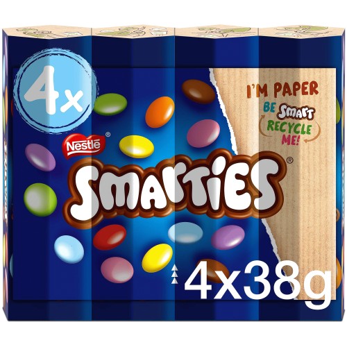 Smarties Milk Chocolate Tube Multipack (4 x 34g)
