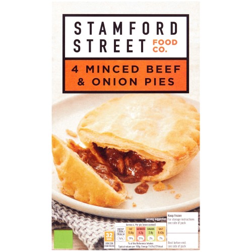 Stamford Street Co. Minced Beef & Onion Pies (4 x 120g)