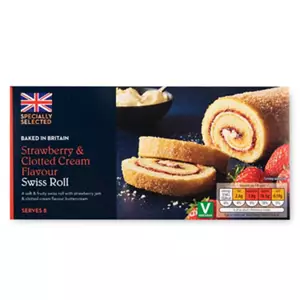 Strawberry & Clotted Cream Flavour Swiss Roll